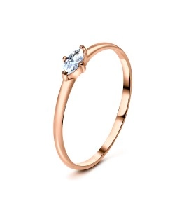 CZ Rose Gold Plated Silver Rings NSR-2170-RO-GP